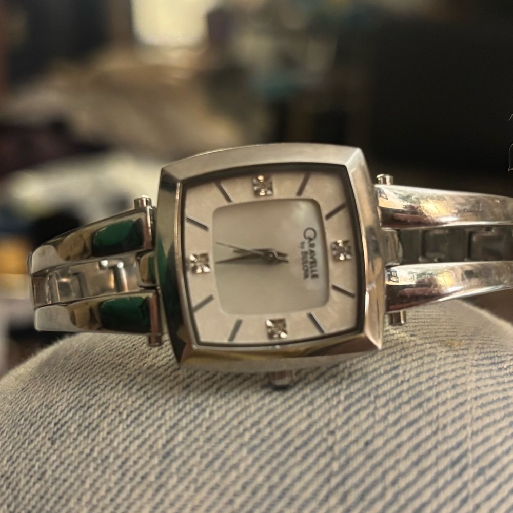 Caravelle By Bulova Women's Silver Bracelet Watch | Crystal Dial